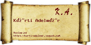 Kürti Adelmár névjegykártya